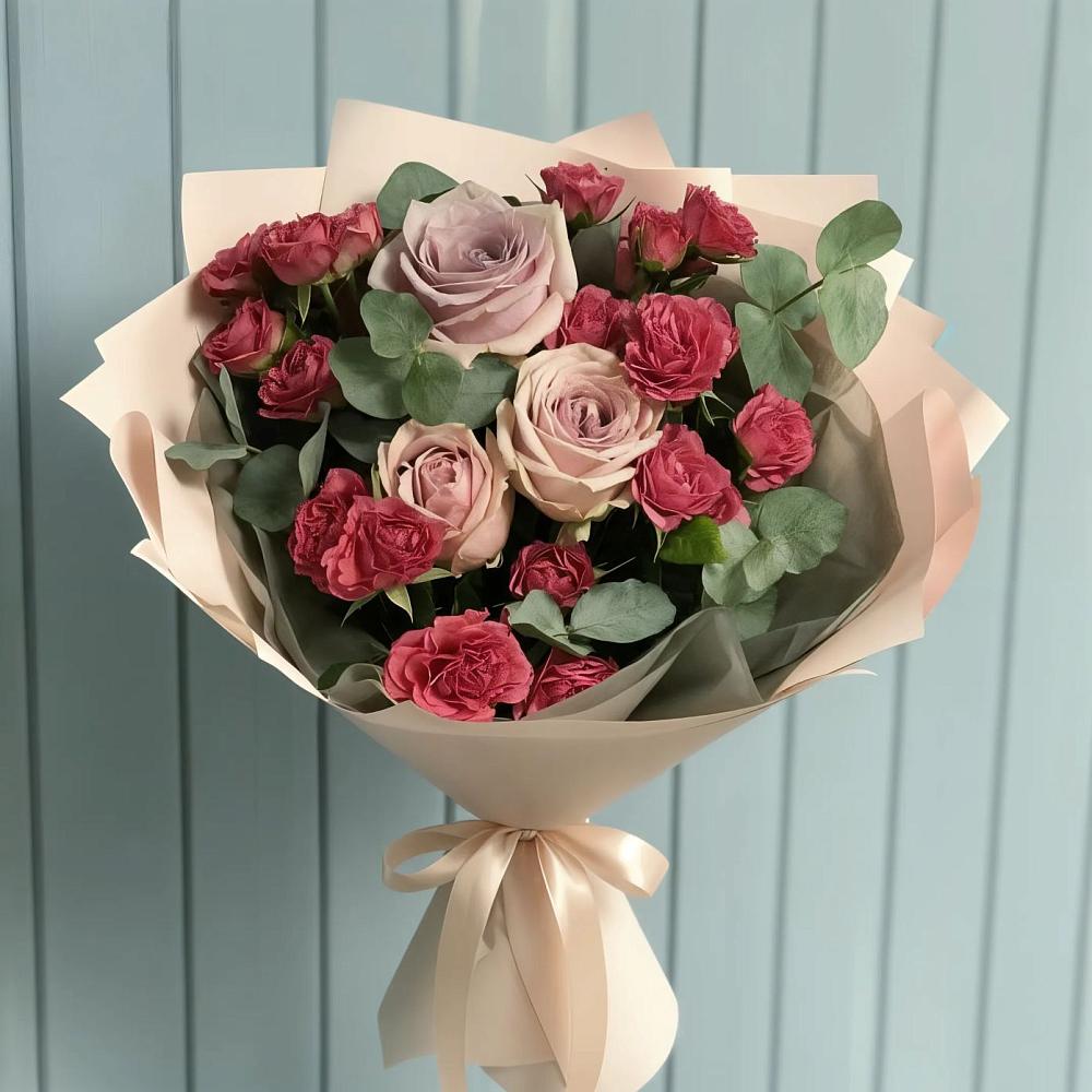Букет цветов из: Гвоздики и Розы в Черкесске