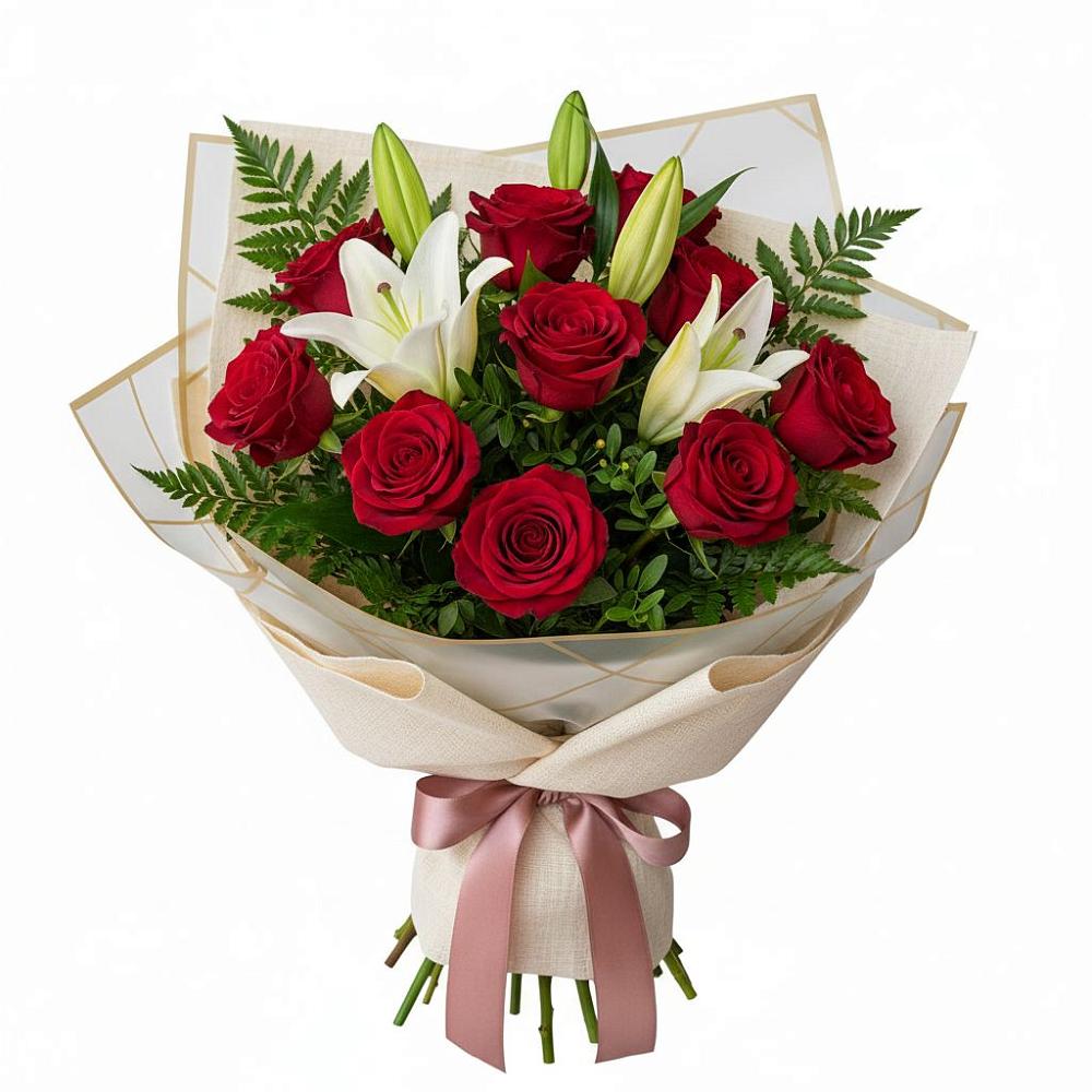 Букет цветов из: Лилии и Розы в Черкесске