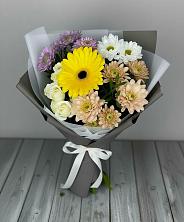 Букет цветов из:  Розы, Герберы и Хризантемы в Черкесске