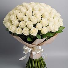 Букет 101 беля роза Белоснежка в Черкесске