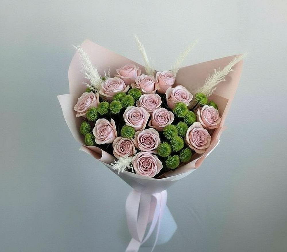Букет цветов из: Розы и Хризантемы в Черкесске