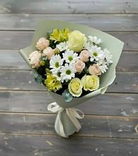 Букет цветов из:  Альстромерии, Розы и Хризантемы в Черкесске